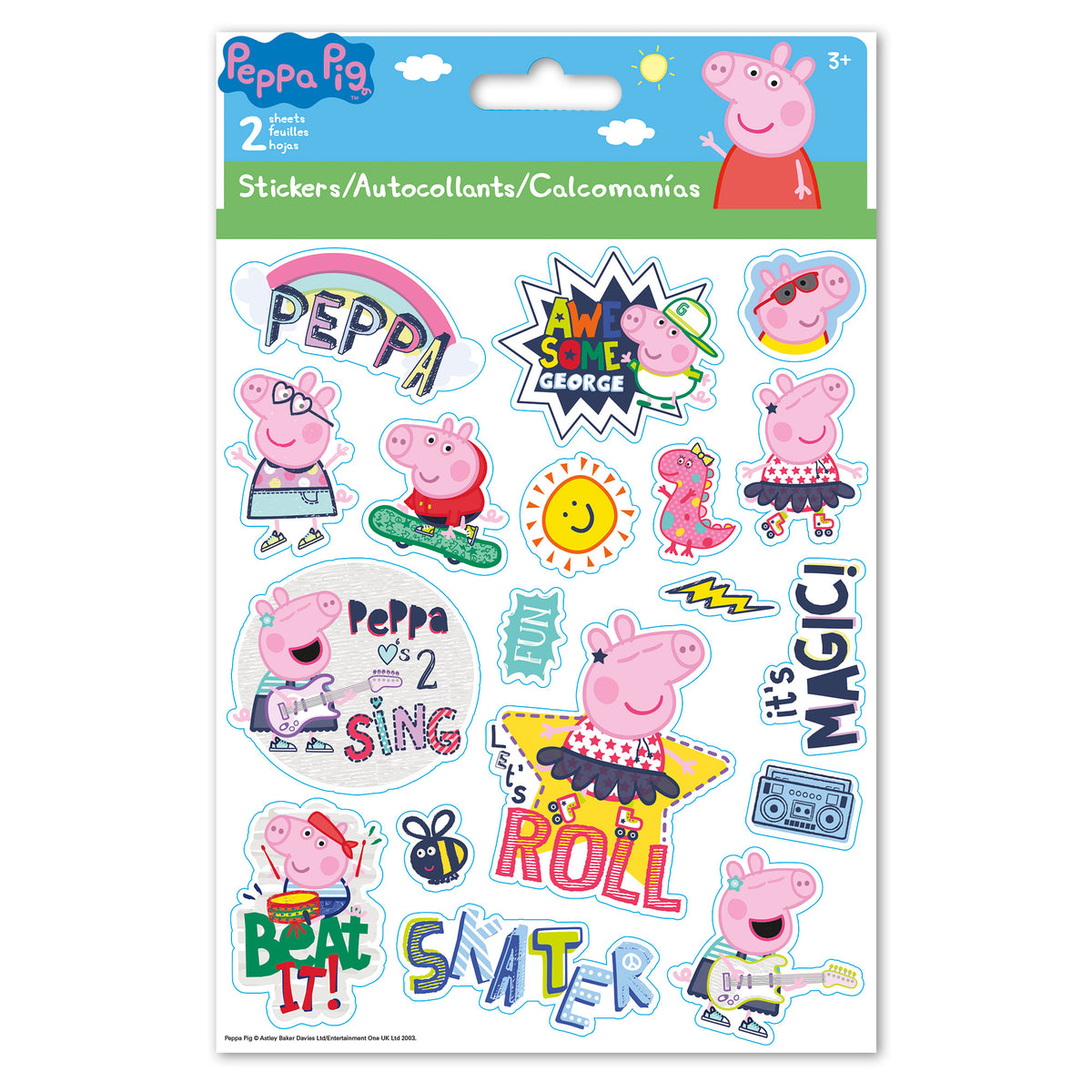 Peppa Pig Stickers (2 Sheets) – Sticker Planet