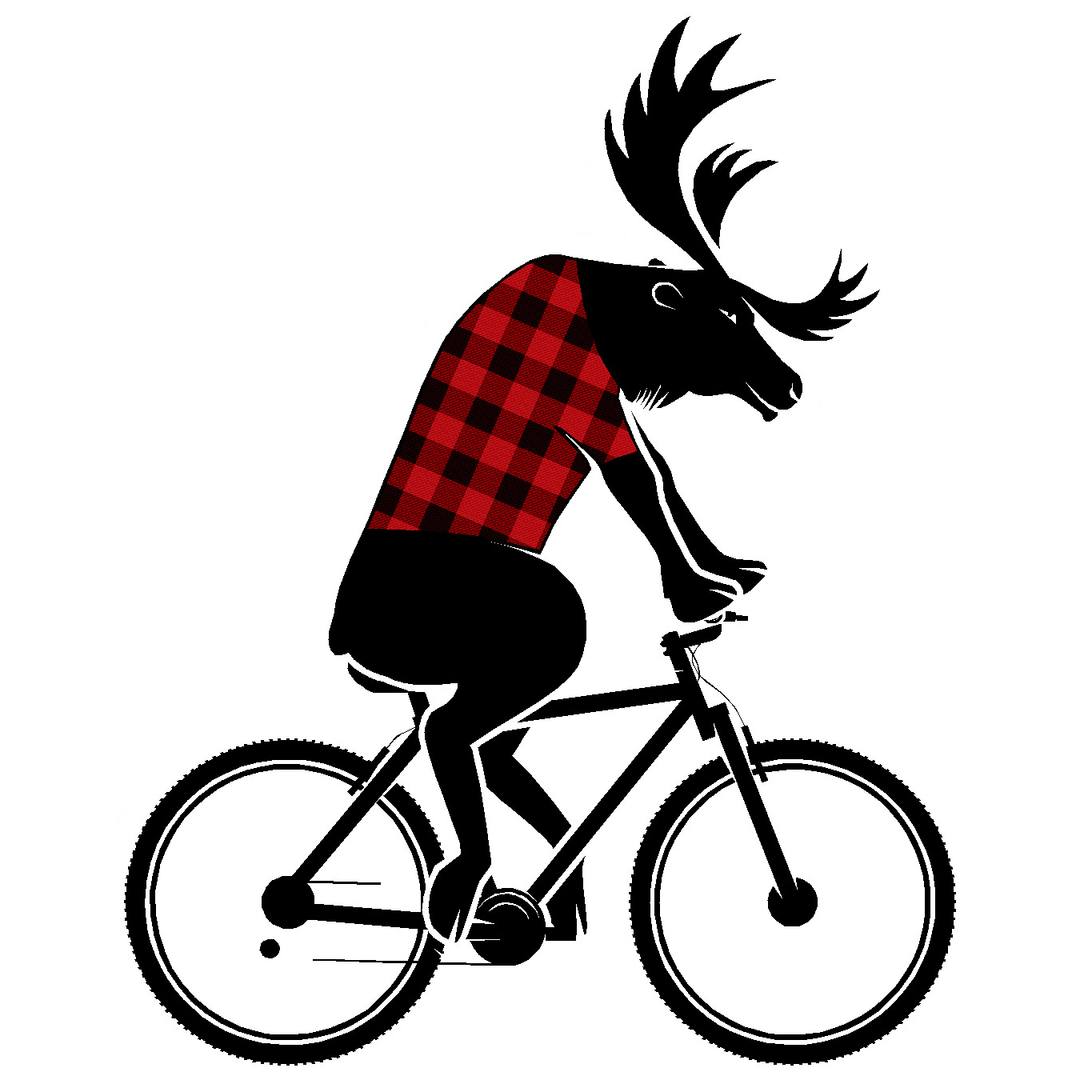 Moose on Bicycle Decal