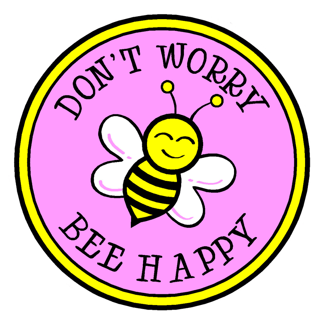 Bee Happy Vinyl Sticker Decal