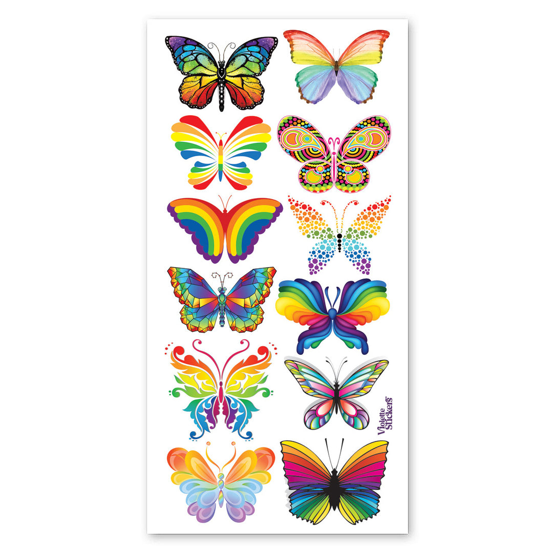 Rainbow Butterflies Stickers