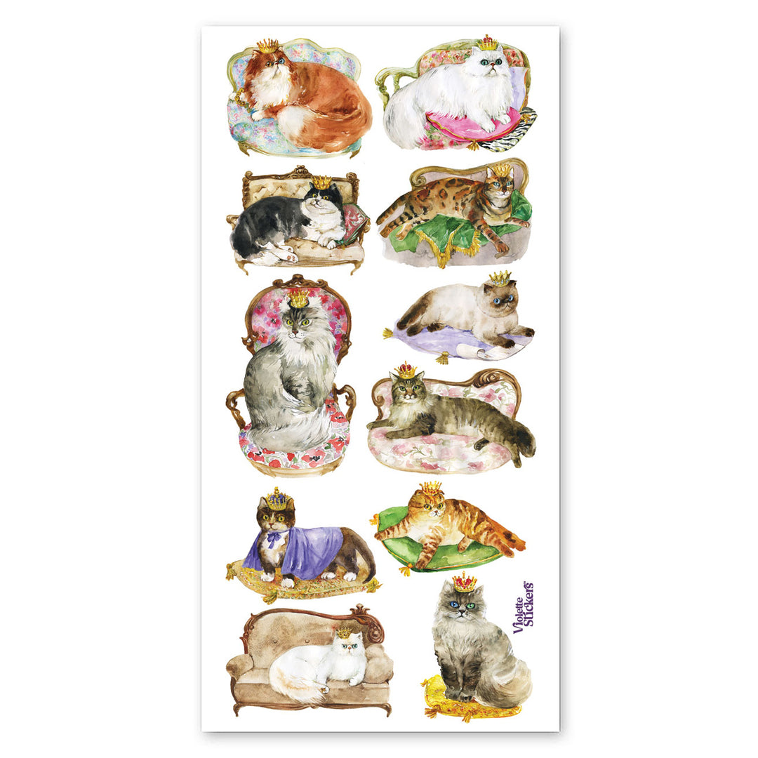 Cats on Pillows Stickers