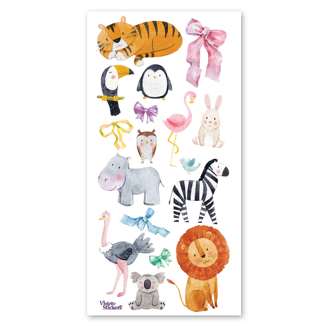 Baby Animals with Bows Stickers