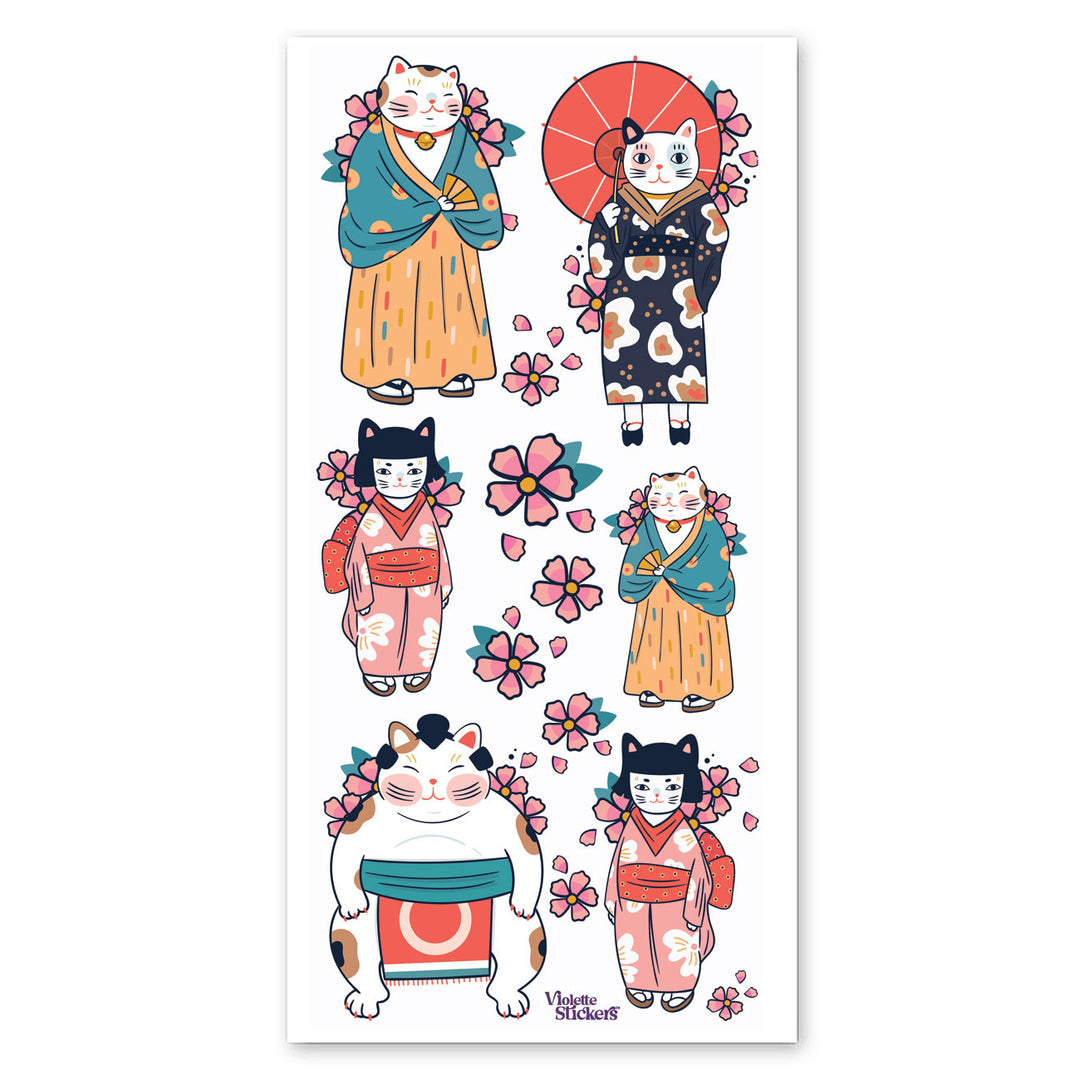 Japanese Cats Stickers