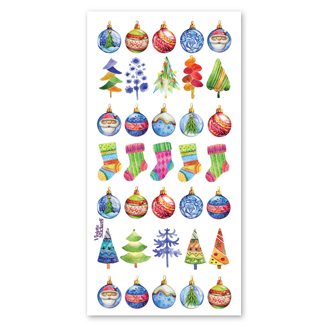 Watercolor Christmas Stickers
