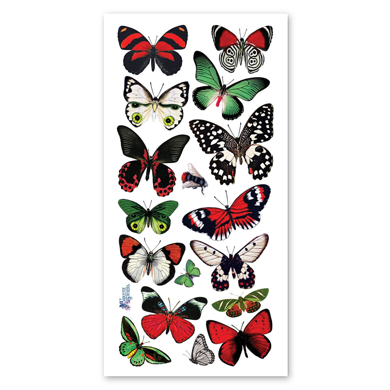 1 Sheet Of Stickers Purple Mixed Butterflies