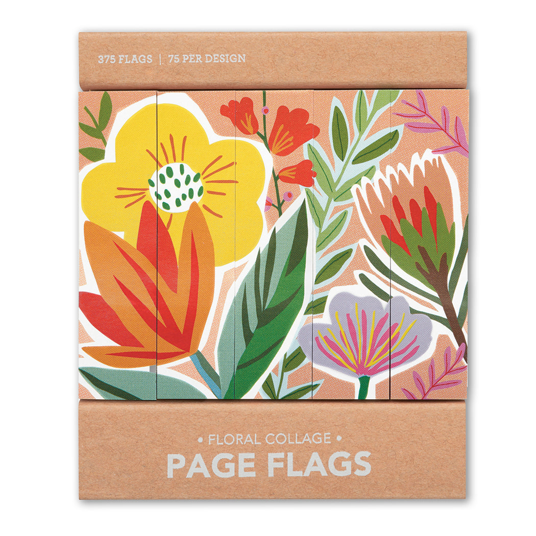 Floral Collage Sticky Page Flags