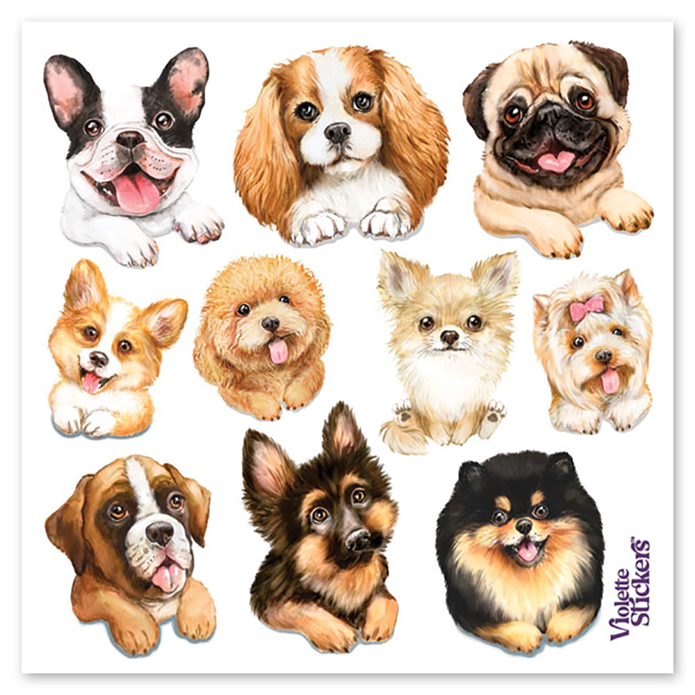 Furry Dogs Stickers