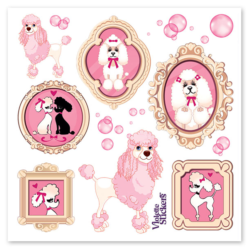Pink Poodle Stickers