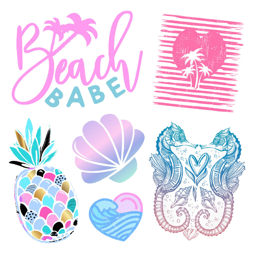 Beach Babe Vinyl Sticker Decal Set