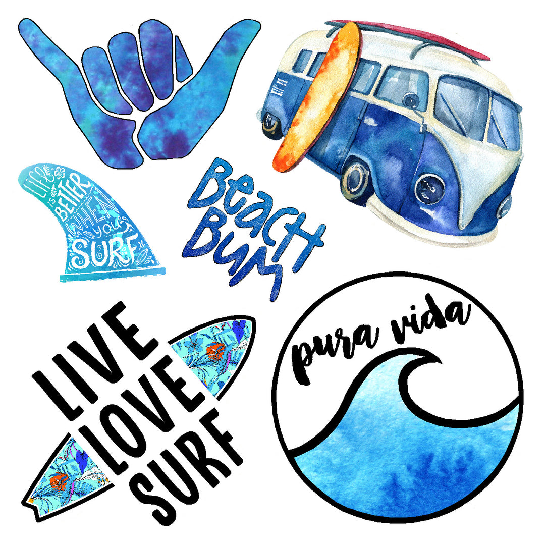 Beach Bum Vinyl Sticker Decal Set