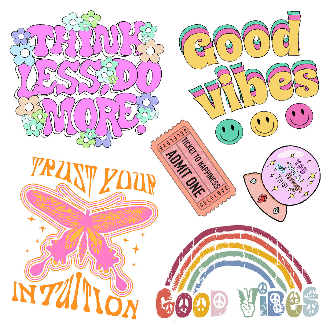 Good Vibes Vinyl Sticker Decal Set