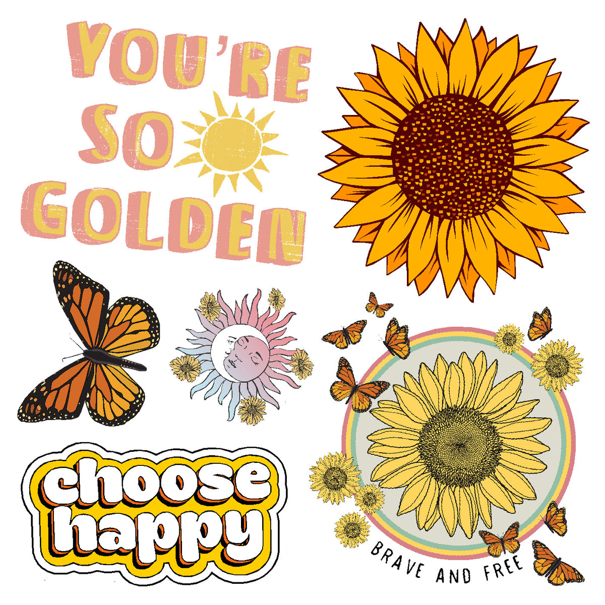 Choose Happy Vinyl Sticker Decal Set Sticker