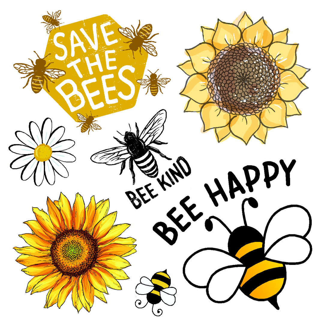 Bee Happy Vinyl Sticker Decal Set