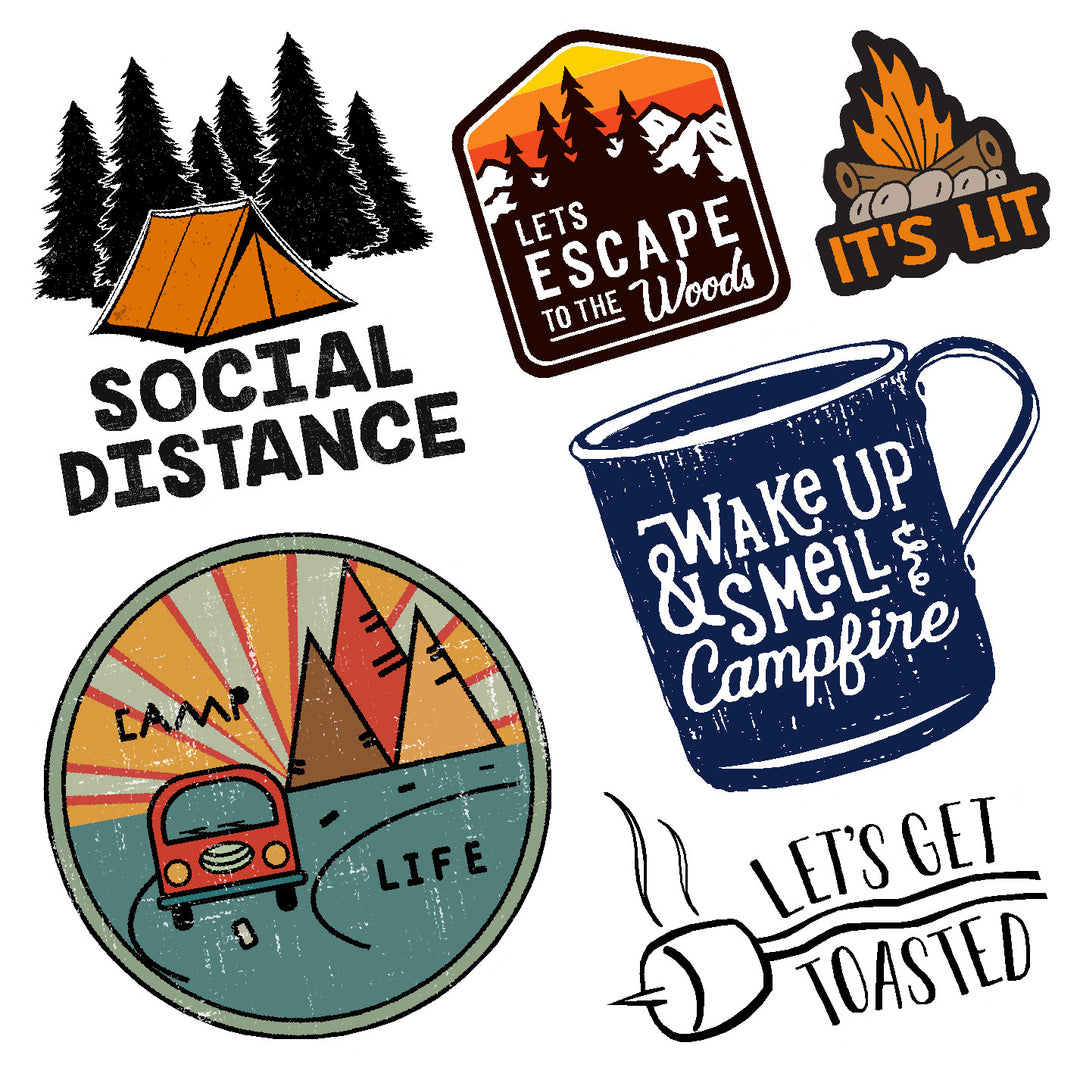 Camping Life Vinyl Sticker Decal Set