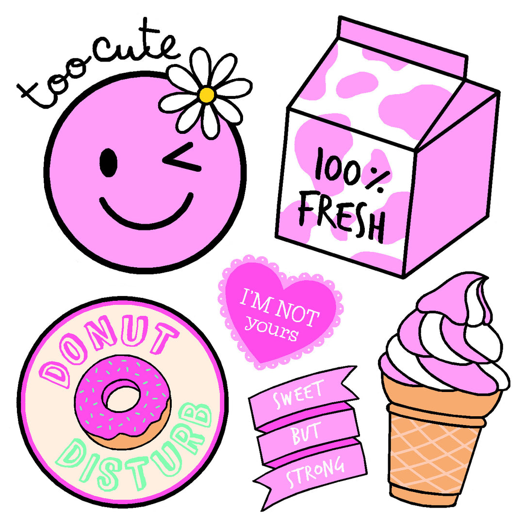 Cute Vinyl Sticker Decal Set