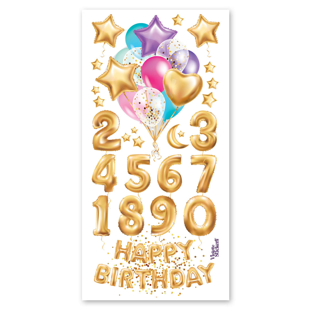 Gold Balloons Stickers