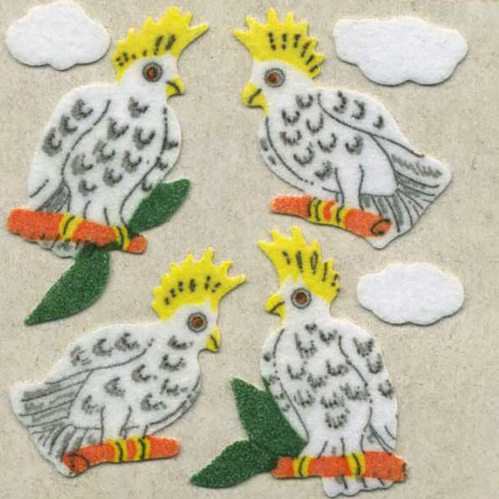 Cockatoos Fuzzy Stickers