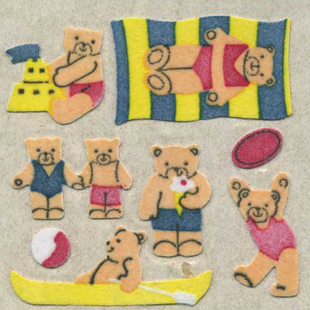 Micro Teddy Seaside Fuzzy Stickers