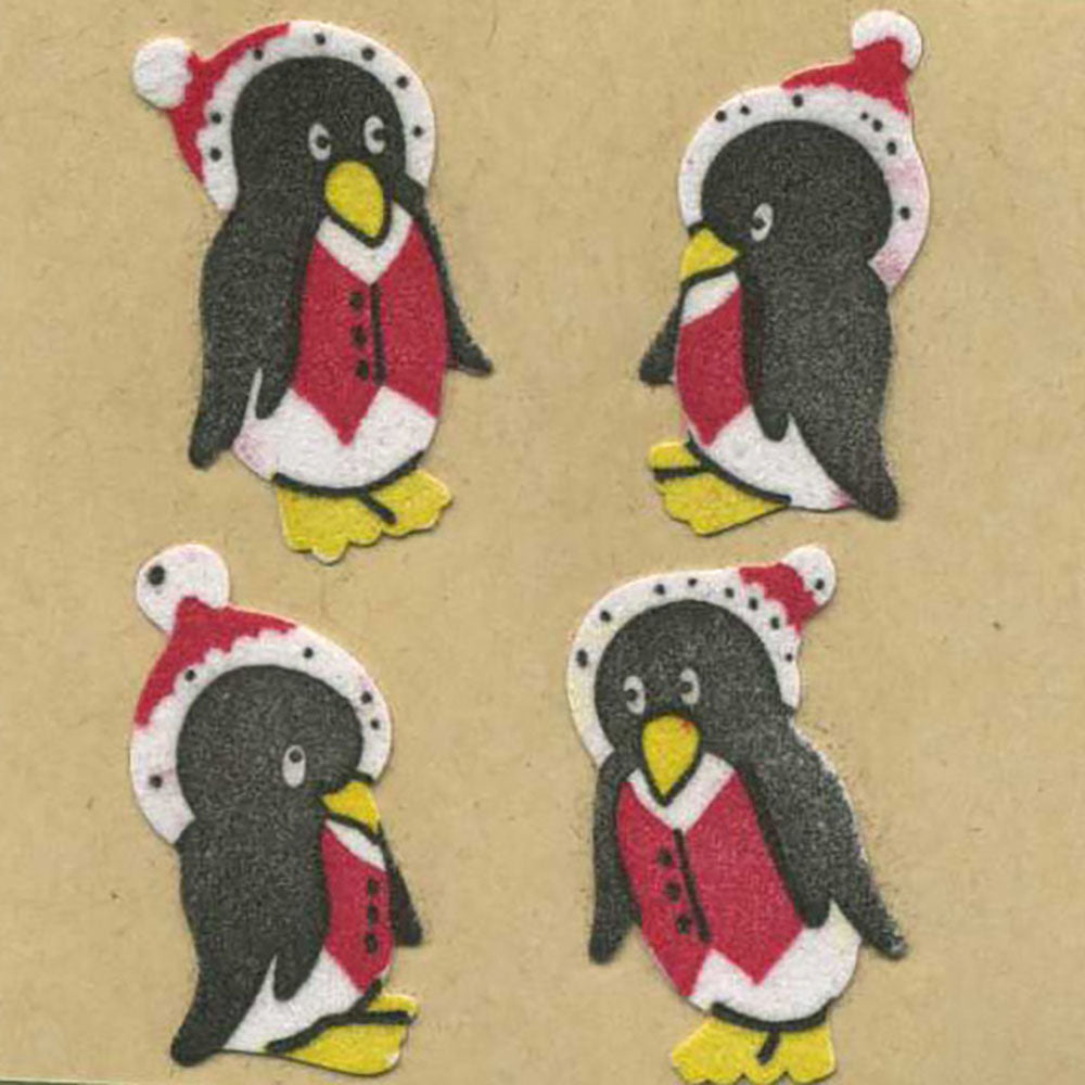 Winter Penguins Fuzzy Stickers