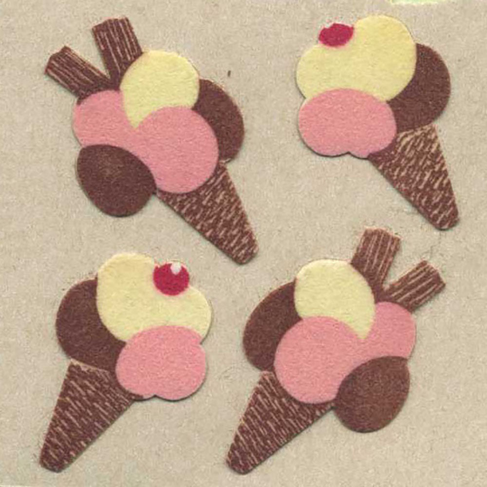 Ice Cream Fuzzy Stickers