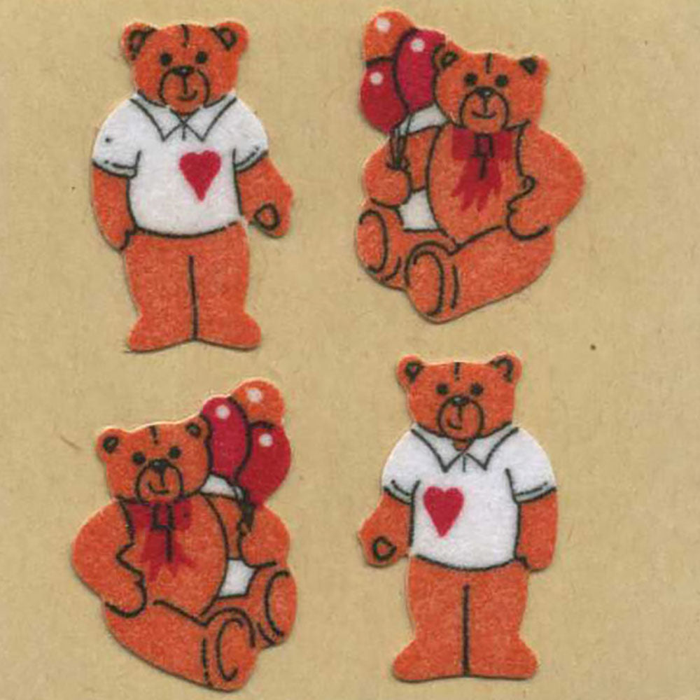Teddies in T-Shirts Fuzzy Stickers