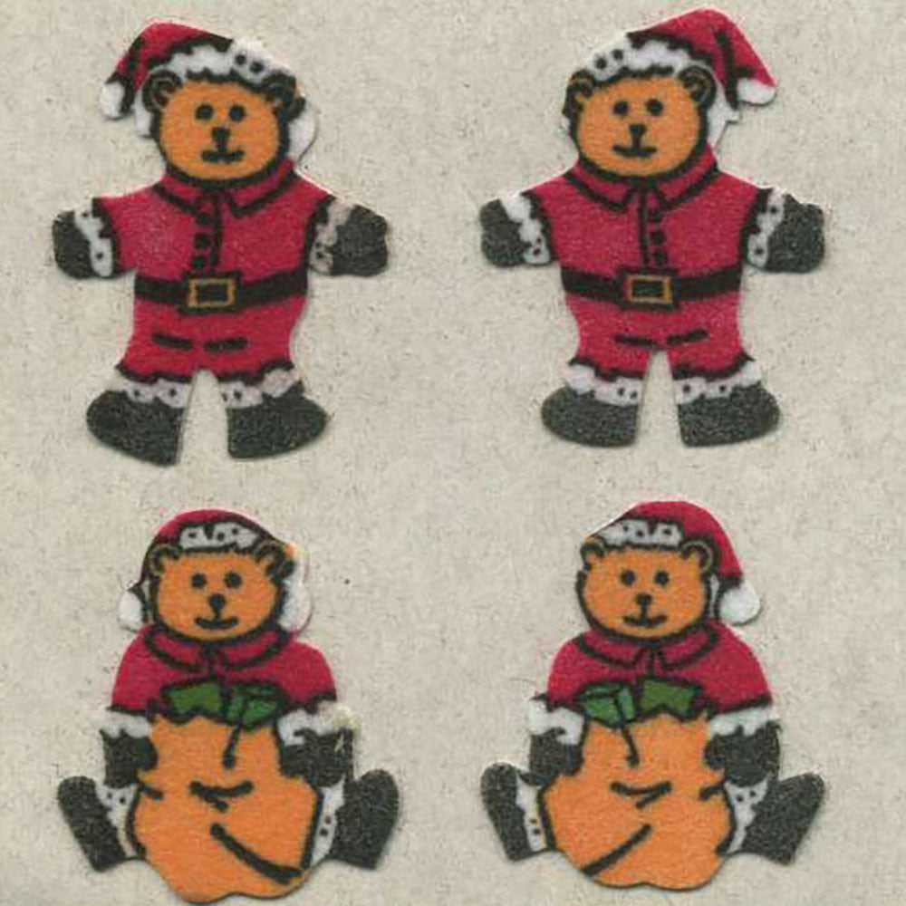 Santa Bears Fuzzy Stickers