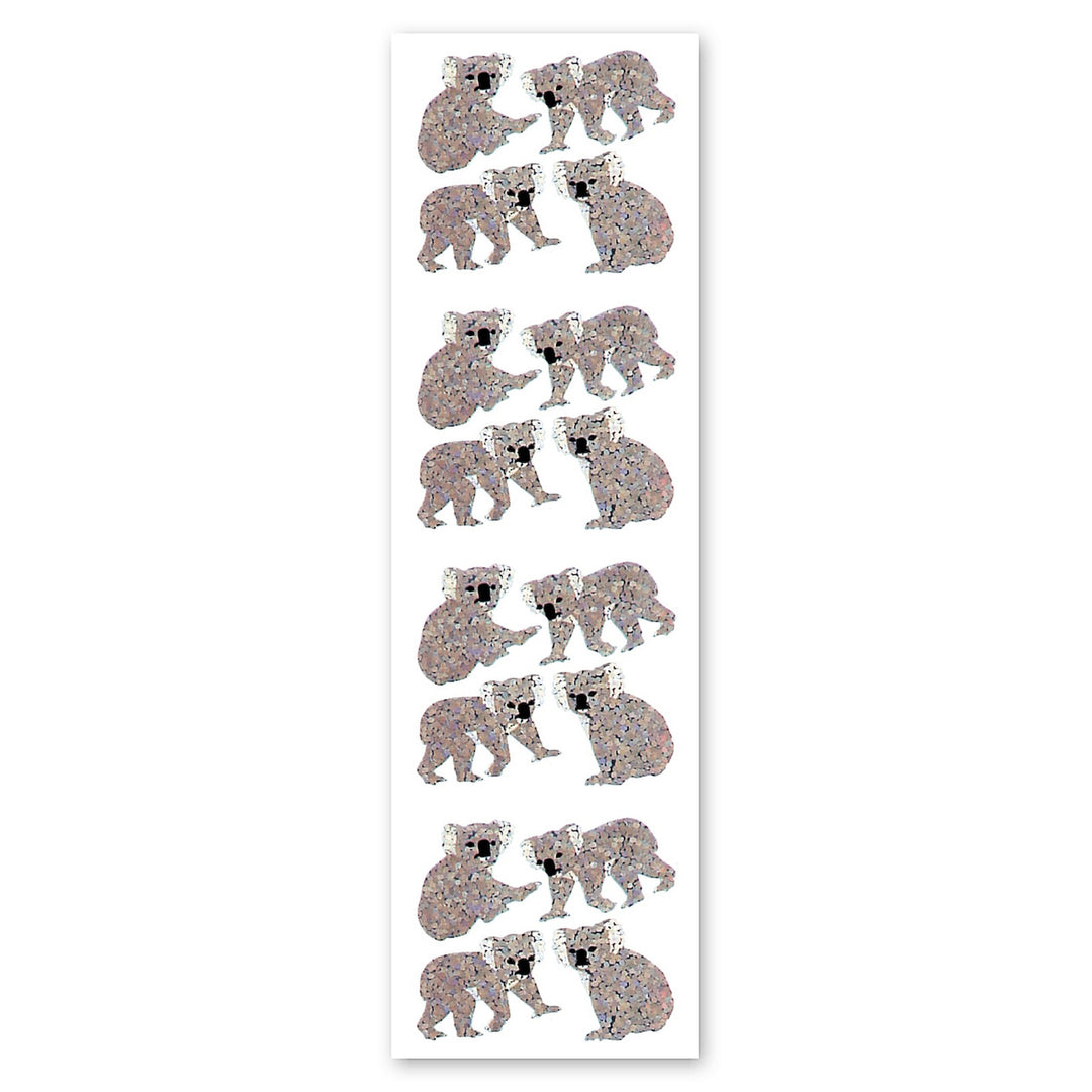 Koala Bears Sparkly Prismatic Stickers