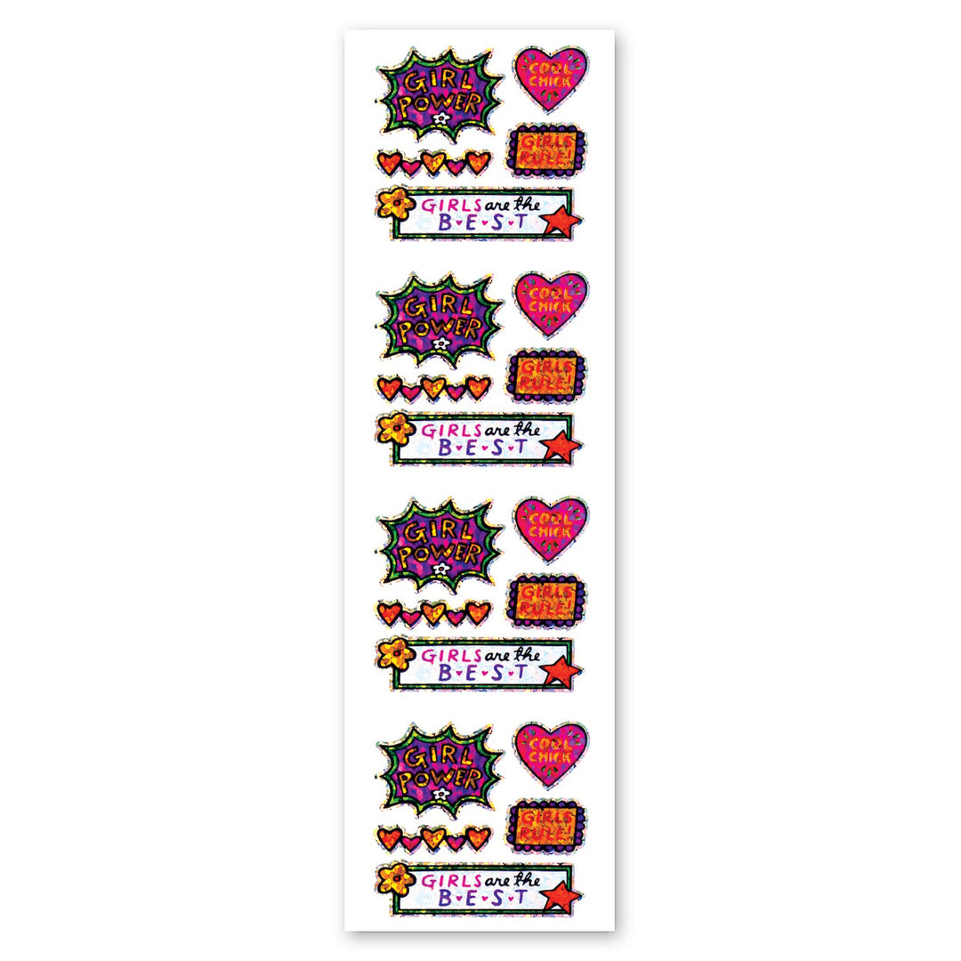 Girl Power Sparkly Prismatic Stickers