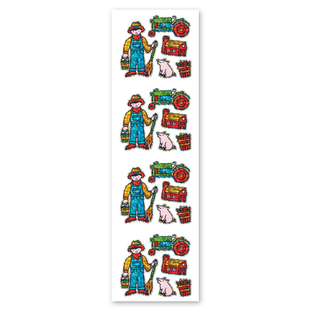 Farmer Sparkly Prismatic Stickers