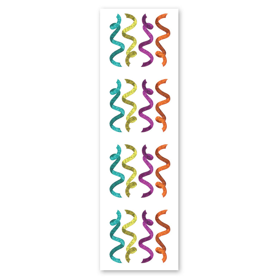 Purple And Teal Multicolor Streamers Sparkly Prismatic Stickers