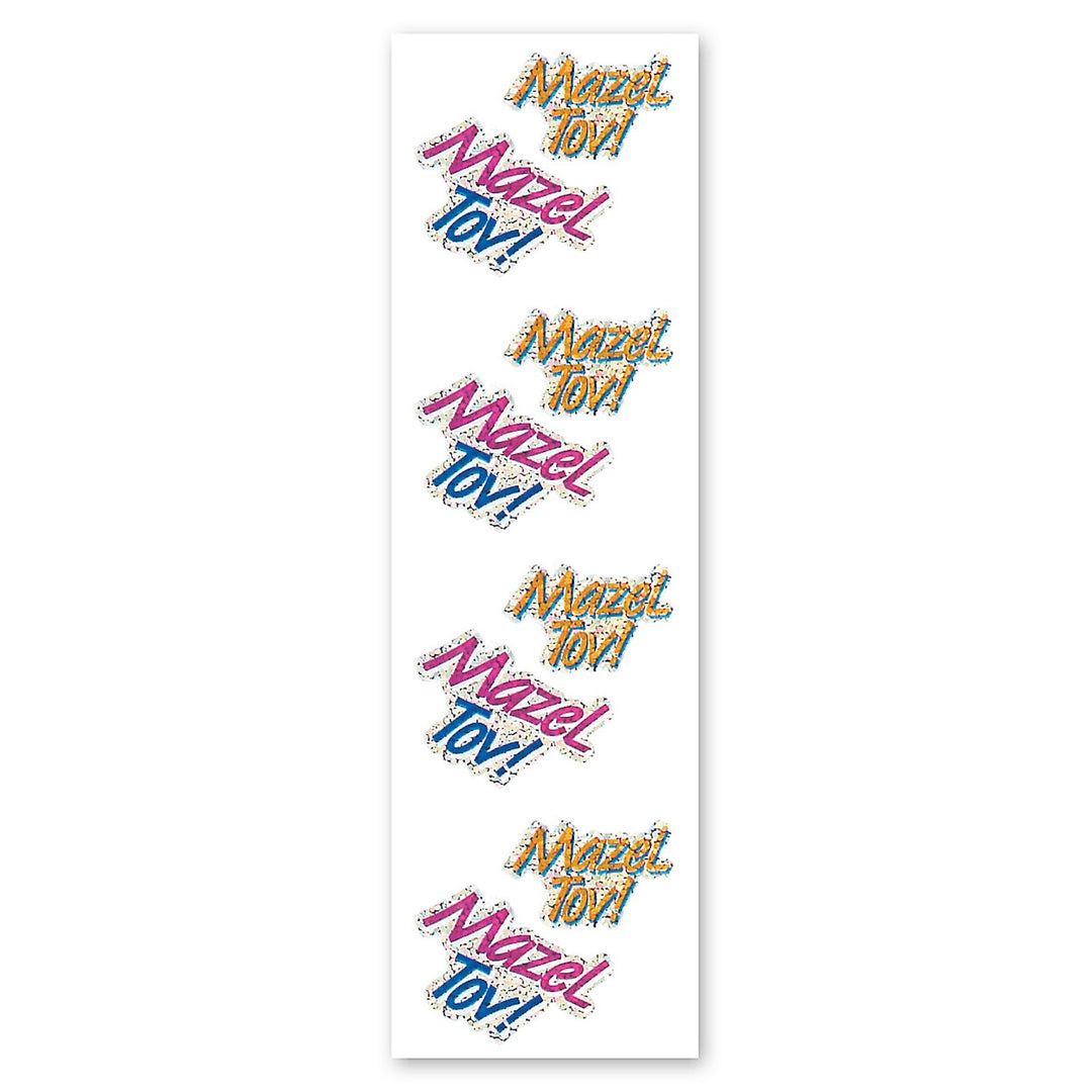 Mazel Tov Sparkly Prismatic Stickers