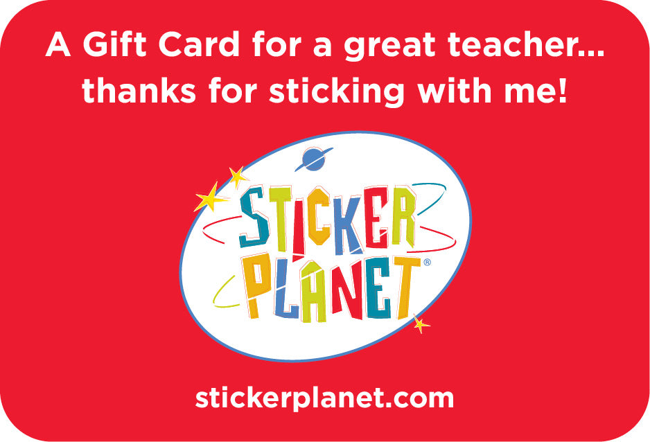 Sticker Planet Gift Card for Teachers For Physical Delivery
