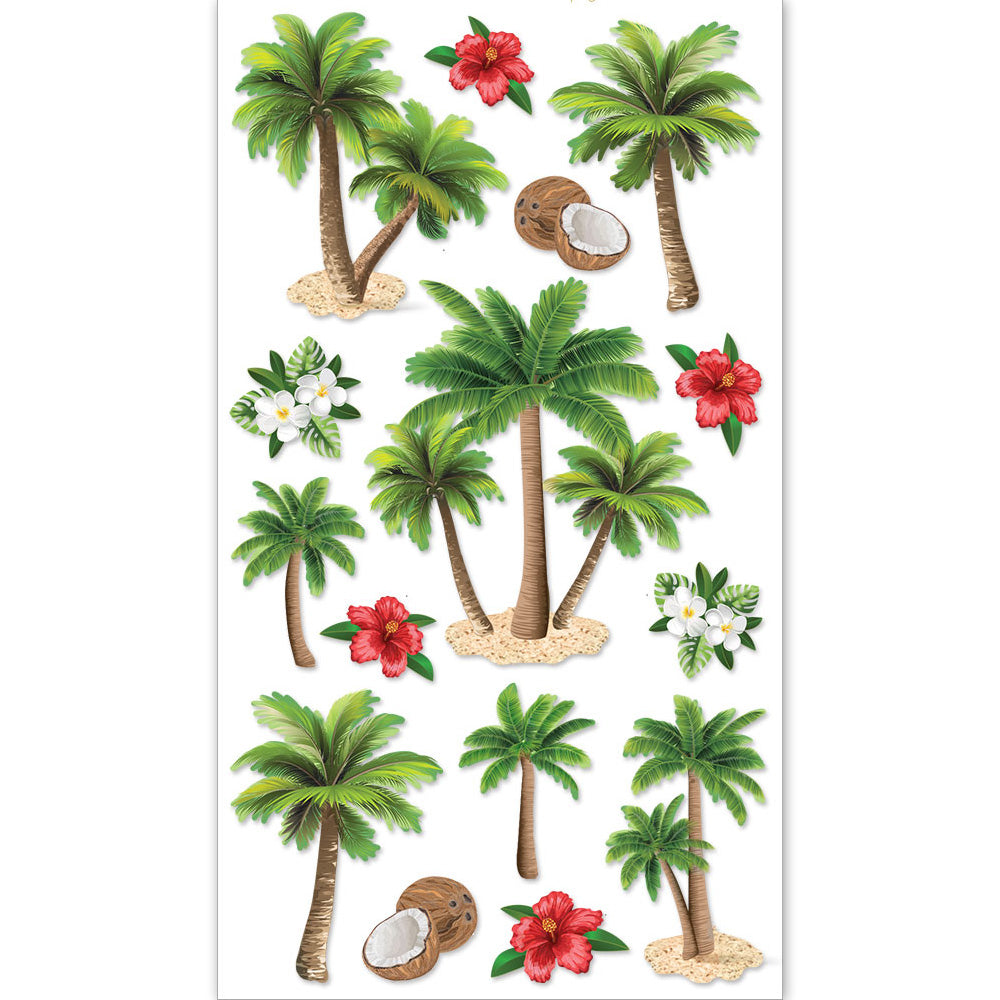 Palm Trees 3-D Stickers