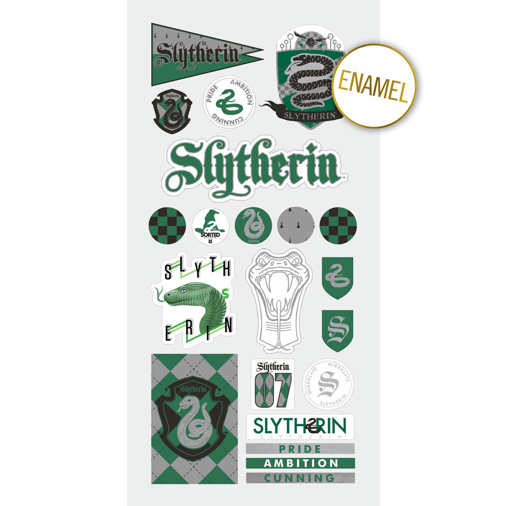 Slytherin House Pride Faux Enamel Stickers