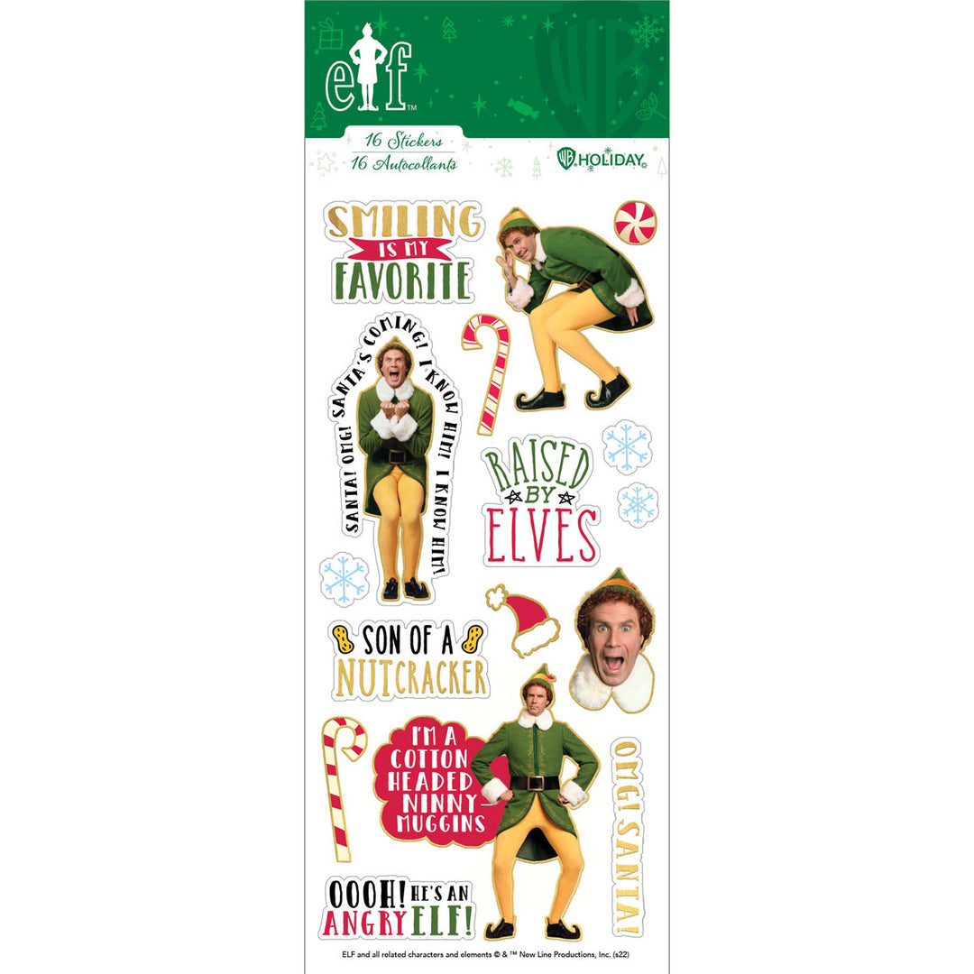 Elf Fun Phrases Foil Stickers