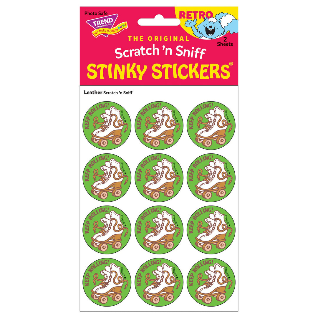 Keep Rolling Skates Leather Scented Retro Scratch And Sniff Stinky Stickers