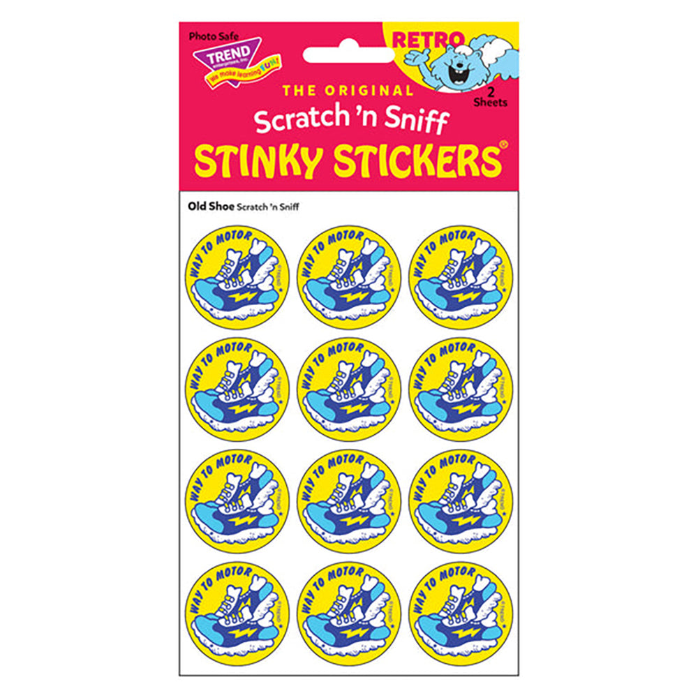Way to Motor Old Shoe Scented Retro Scratch And Sniff Stinky Stickers