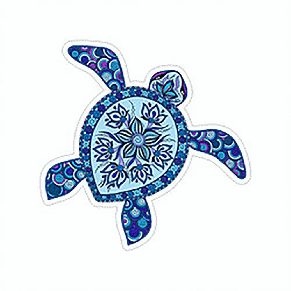 Blue & Purple Turtle Vinyl Sticker Decal
