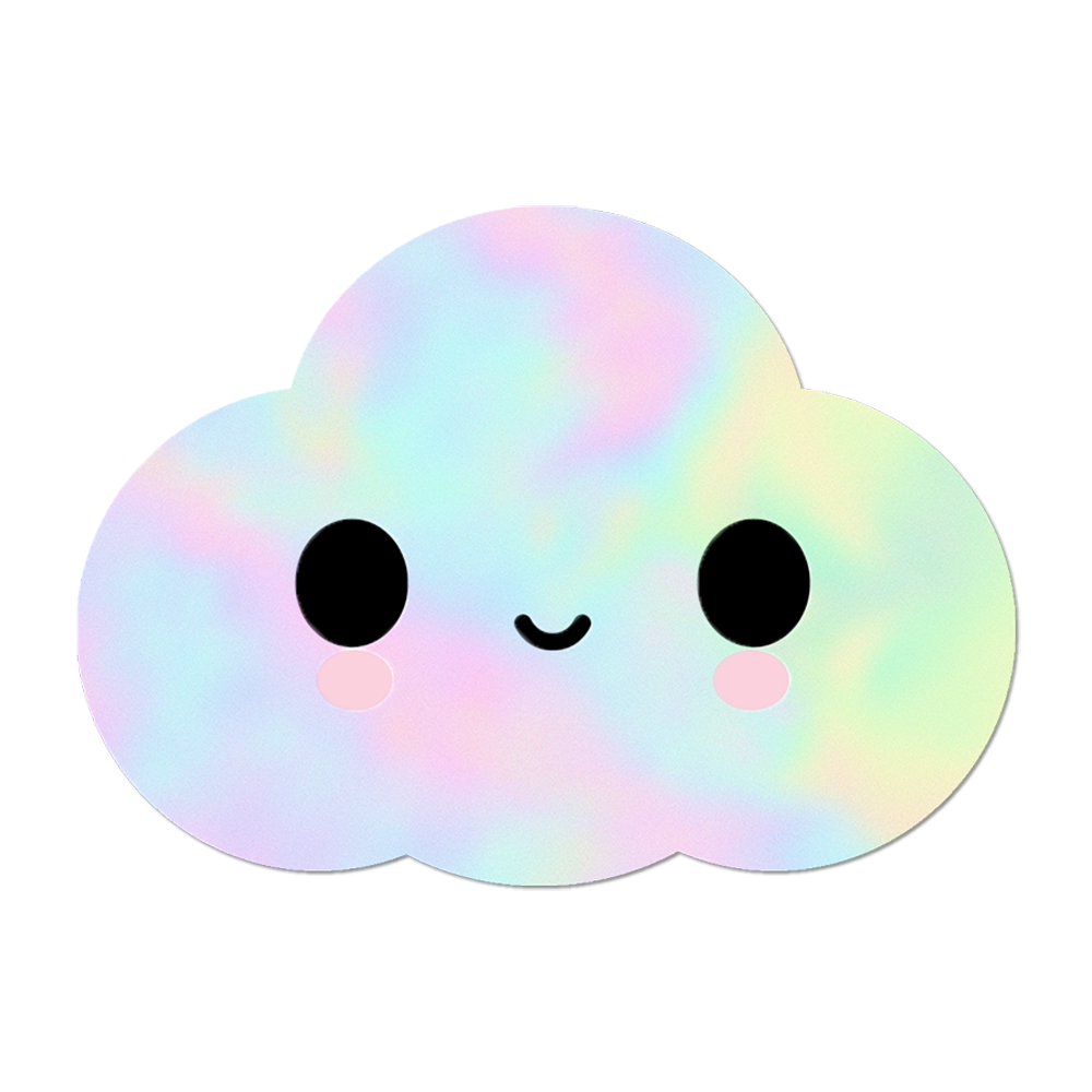 Friends With You Little Cloud Holographic Vinyl Sticker Decal