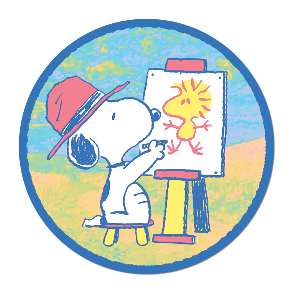 Peanuts Snoopy Painting Woodstock Vinyl Sticker Decal