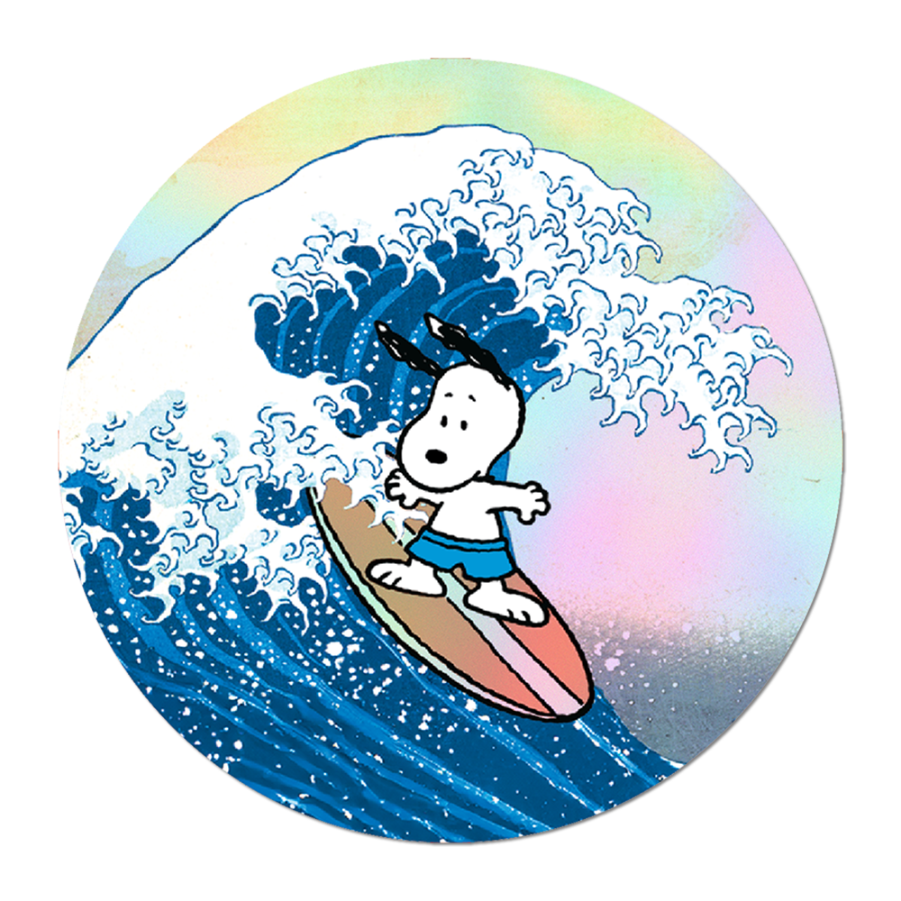 Peanuts Snoopy Surfing Great Wave Vinyl Sticker Decal