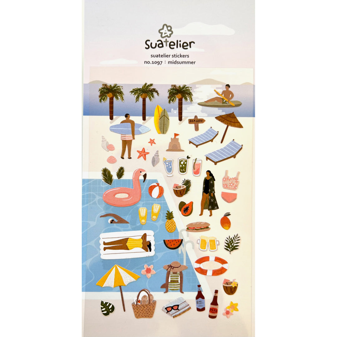 Mid Summer Beach Activity Stickers