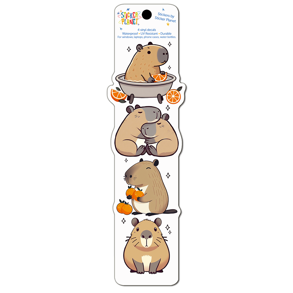 Cute Capybaras Vinyl Sticker Decal Strip