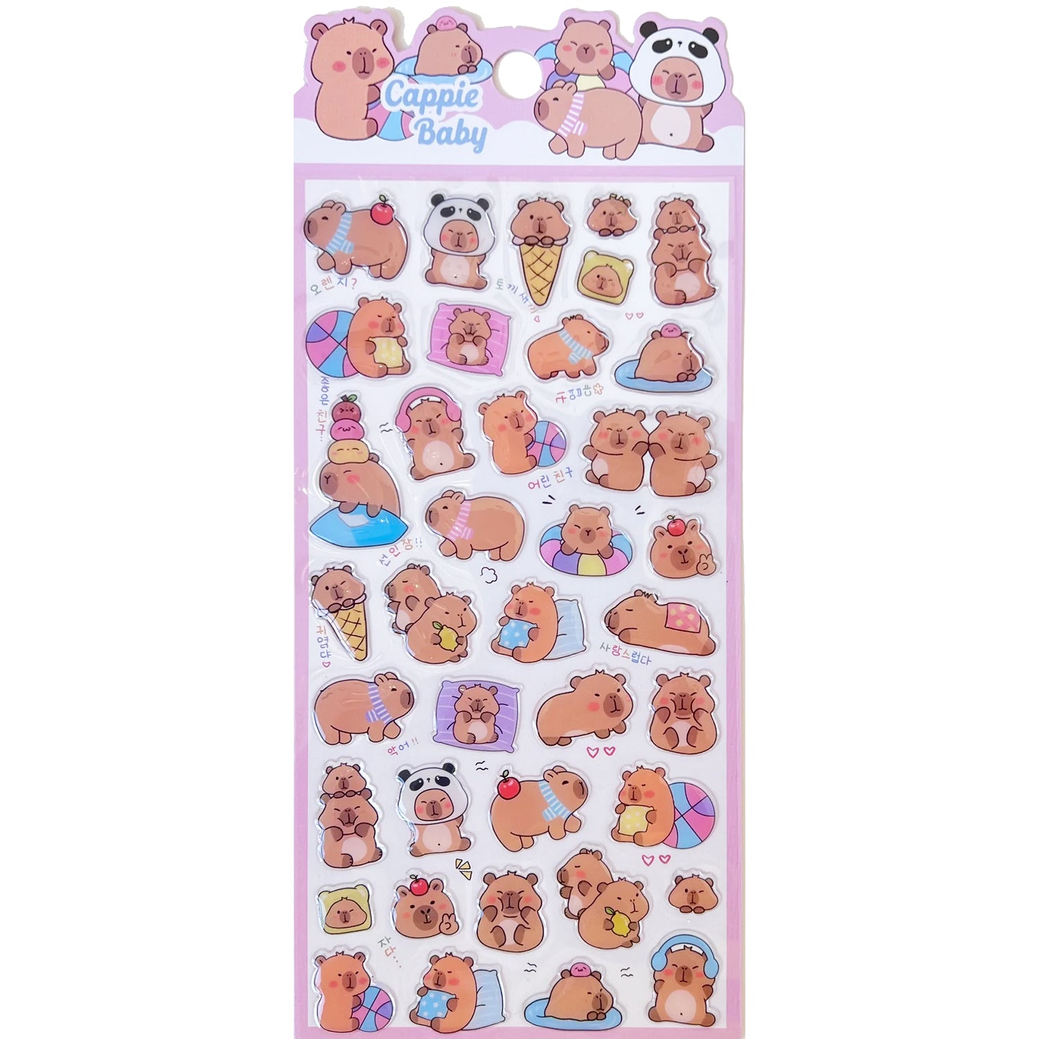 Capybara World Gel Stickers, Style B – Sticker Planet