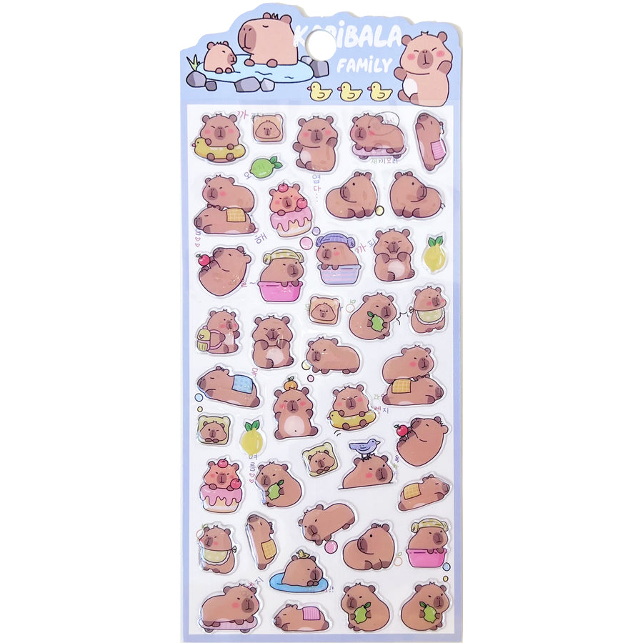 Capybara World Gel Stickers, Style C – Sticker Planet