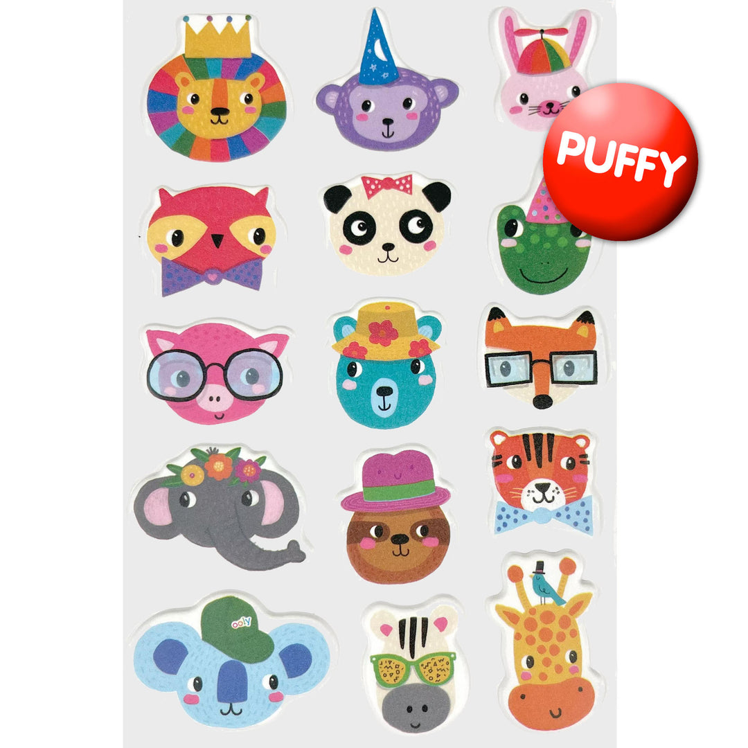 Party Animals Puffy Stickers