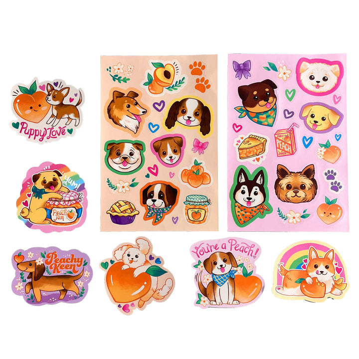 Contents Of Puppies & Peaches Scented Sticker Pack