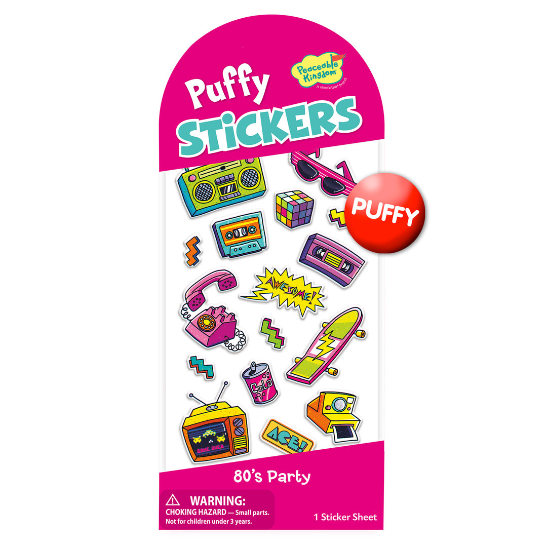 Eighties Party Puffy Stickers