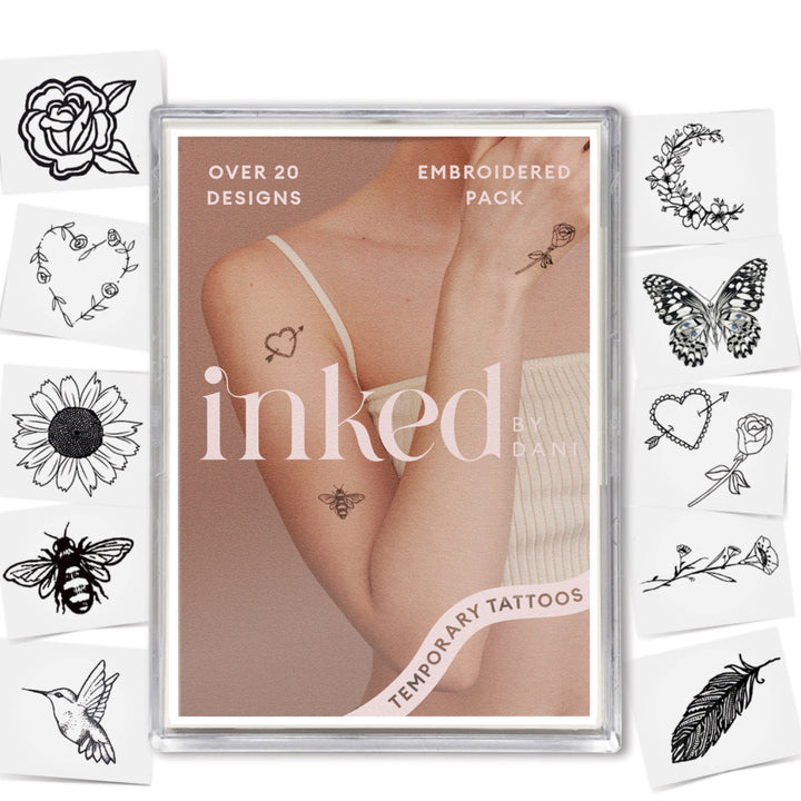 Embroidered Temporary Tattoo Pack