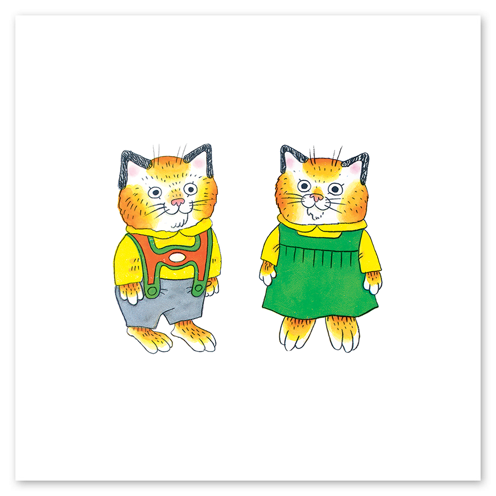 Huckle & Sally Cat Tattly Temporary Tattoos by Richard Scarry
